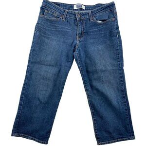 Signature By Levis Womens Jeans Size 8 Mid-Rise Cropped Blue Denim Casual